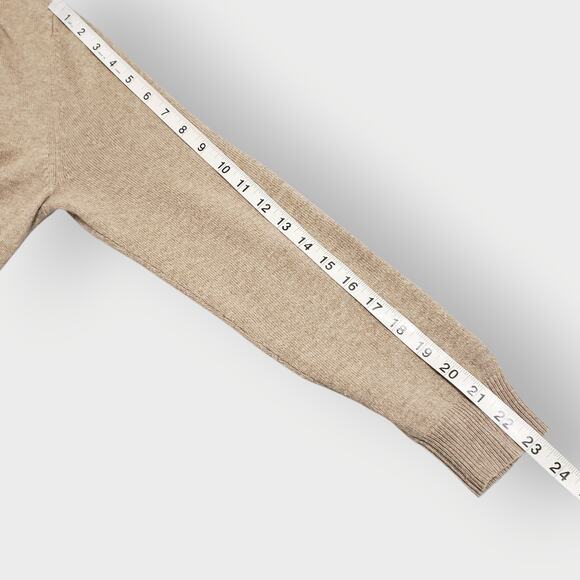 Theory Womens Cashmere Longlined Button Front Cardigan Oatmeal Sz Small *FLAW* - Picture 11 of 14